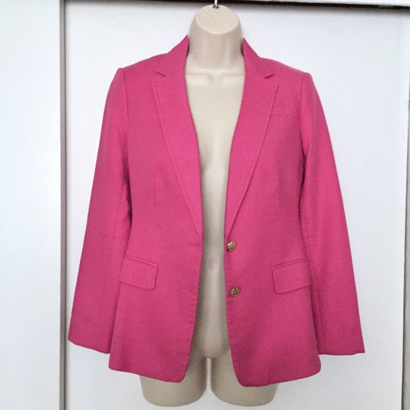 BANANA REPUBLIC Pink Fuchsia Textured Blazer - Picture 5 of 7
